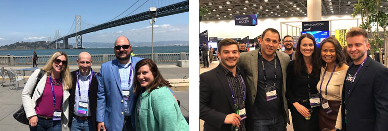 Group shots of Linda with clients and partners at Marketo's Marketing Nation Summit
