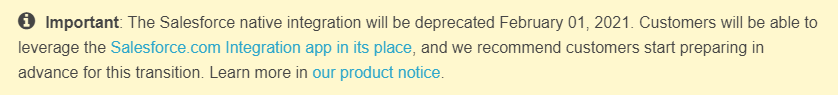 Announcing the deprecation of the Eloqua / Salesforce integration on February 1st, 2021