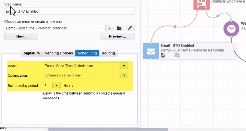 Eloqua Send Time Optimisation example